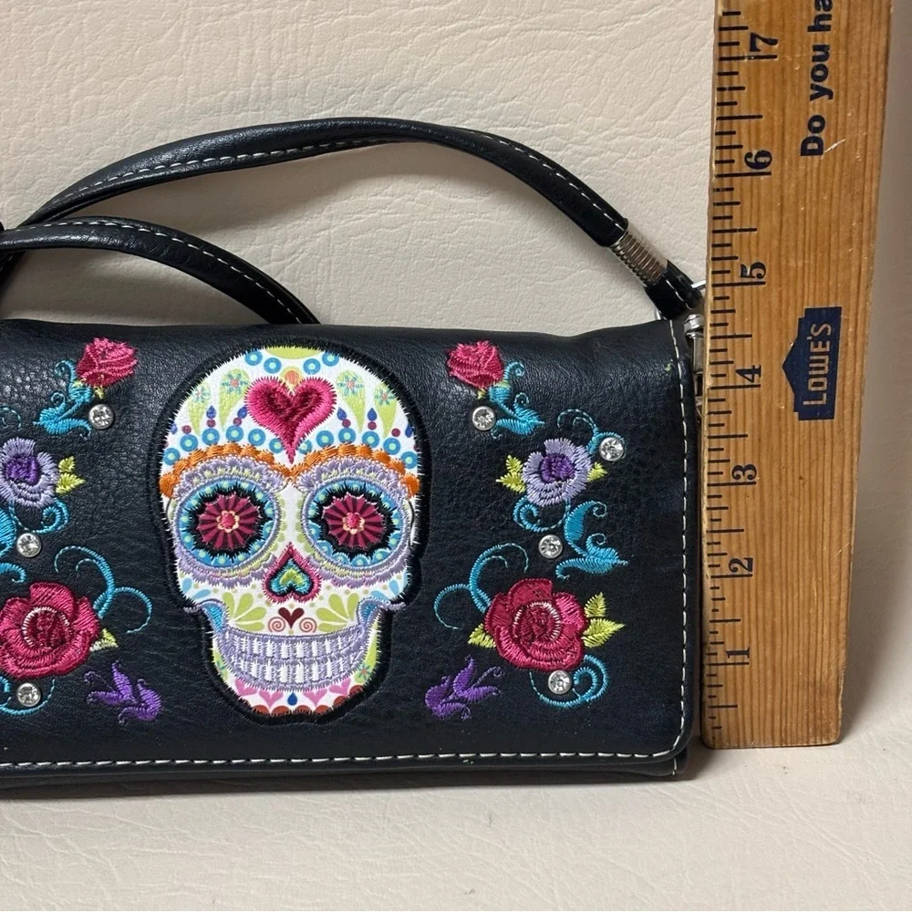 Sugar Skull Day of the Dead Crossbody Bag - Picture 4 of 5